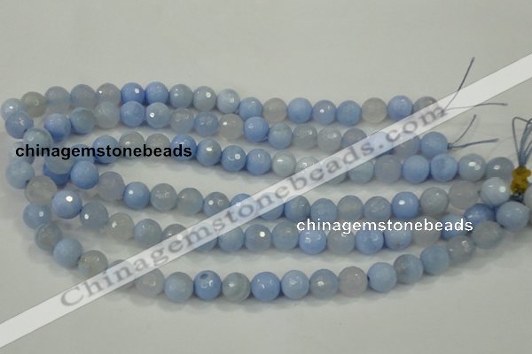 CAA738 15.5 inches 12mm faceted round blue lace agate beads wholesale