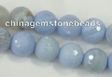 CAA739 15.5 inches 14mm faceted round blue lace agate beads wholesale