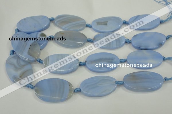 CAA744 15.5 inches 25*40mm oval blue lace agate beads wholesale