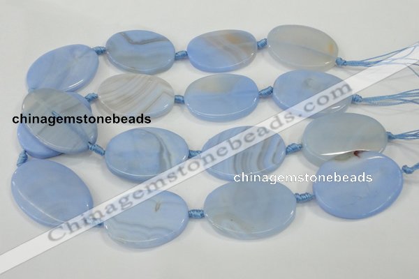 CAA745 15.5 inches 25*40mm oval blue lace agate beads wholesale