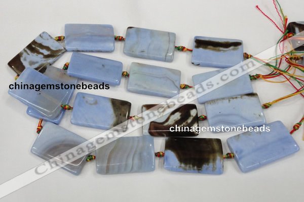 CAA748 15.5 inches 25*40mm rectangle blue lace agate beads wholesale