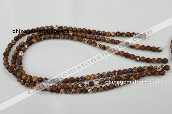 CAA750 15.5 inches 8mm round wooden agate beads wholesale