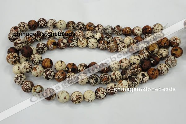 CAA753 15.5 inches 14mm round wooden agate beads wholesale