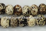 CAA755 15.5 inches 10*14mm rondelle wooden agate beads wholesale