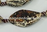 CAA758 15.5 inches 20*40mm twisted marquise wooden agate beads