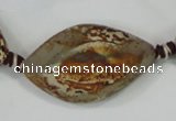 CAA759 15.5 inches 22*33mm twisted marquise wooden agate beads