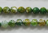 CAA790 15.5 inches 8mm faceted round fire crackle agate beads