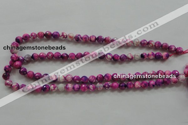 CAA795 15.5 inches 8mm faceted round fire crackle agate beads