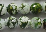 CAA808 15.5 inches 14mm faceted round fire crackle agate beads