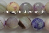 CAA809 15.5 inches 14mm faceted round fire crackle agate beads