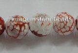 CAA812 15.5 inches 16mm faceted round fire crackle agate beads