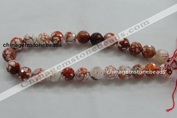 CAA812 15.5 inches 16mm faceted round fire crackle agate beads