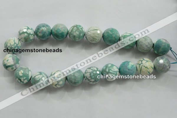 CAA823 15.5 inches 20mm faceted round fire crackle agate beads