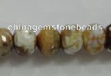 CAA829 15.5 inches 10*14mm faceted rondelle fire crackle agate beads