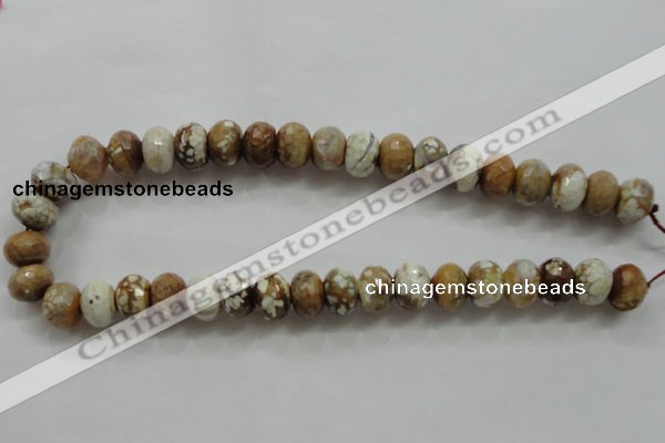 CAA829 15.5 inches 10*14mm faceted rondelle fire crackle agate beads