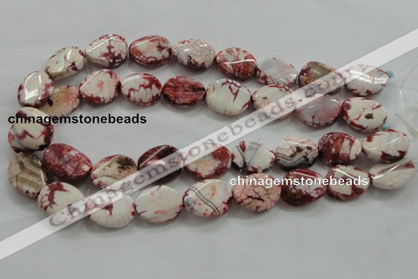 CAA835 15.5 inches 15*20mm twisted oval fire crackle agate beads