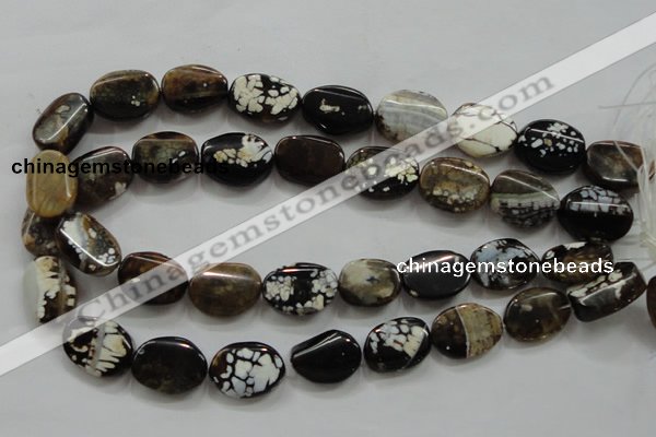 CAA837 15.5 inches 15*20mm twisted oval fire crackle agate beads