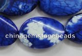 CAA839 15.5 inches 20*30mm twisted oval fire crackle agate beads