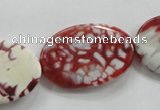 CAA840 15.5 inches 20*30mm twisted oval fire crackle agate beads