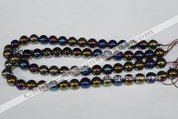 CAA851 15.5 inches 12mm round AB-color black agate beads