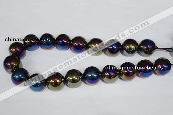 CAA852 15.5 inches 22mm round AB-color black agate beads