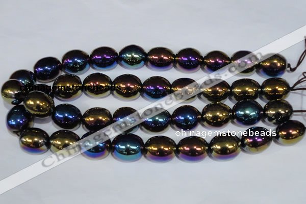 CAA854 15.5 inches 16*20mm egg-shaped AB-color black agate beads