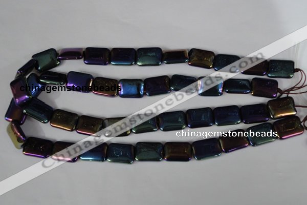 CAA861 15.5 inches 13*18mm rectangle AB-color black agate beads