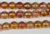 CAA869 15.5 inches 8mm round AB-color red agate beads