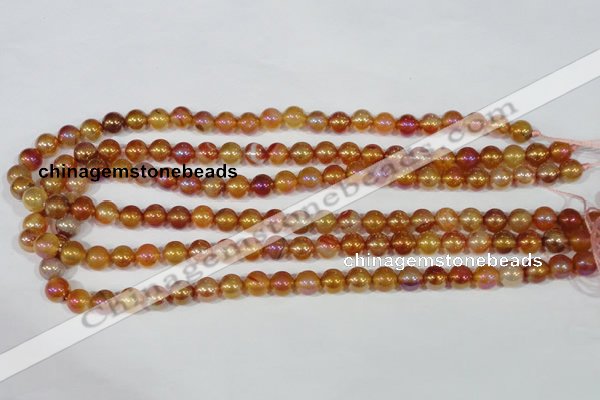 CAA869 15.5 inches 8mm round AB-color red agate beads