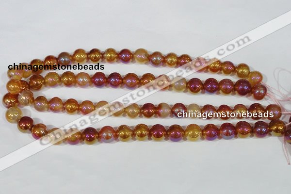 CAA870 15.5 inches 12mm round AB-color red agate beads