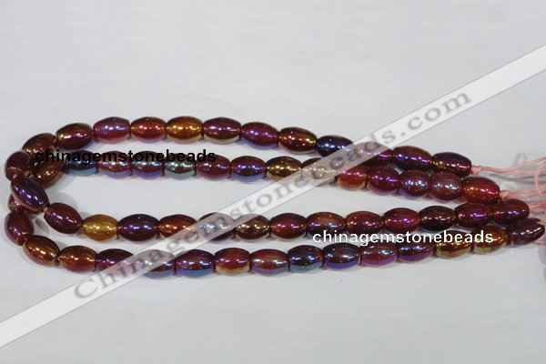 CAA878 15.5 inches 7*14mm rice AB-color red agate beads