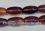 CAA879 15.5 inches 11*20mm rice AB-color red agate beads