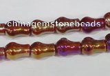 CAA881 15.5 inches 8*12mm pear-shaped AB-color red agate beads