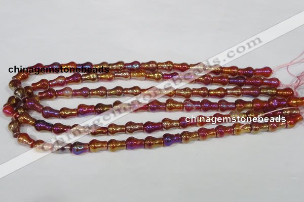 CAA881 15.5 inches 8*12mm pear-shaped AB-color red agate beads