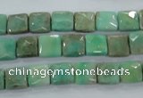 CAA99 15.5 inches 8*8mm faceted square grass agate gemstone beads