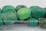 CAB04 15.5 inches 12*20mm nugget green grass agate gemstone beads