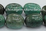 CAB05 15.5 inches 18*25mm nugget green grass agate gemstone beads