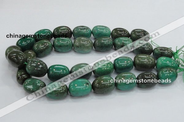 CAB05 15.5 inches 18*25mm nugget green grass agate gemstone beads