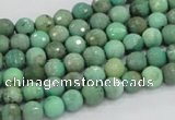 CAB06 15.5 inches 6mm faceted round green grass agate gemstone beads