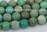 CAB08 15.5 inches 10mm faceted round green grass agate gemstone beads