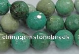 CAB10 15.5 inches 14mm faceted round green grass agate gemstone beads