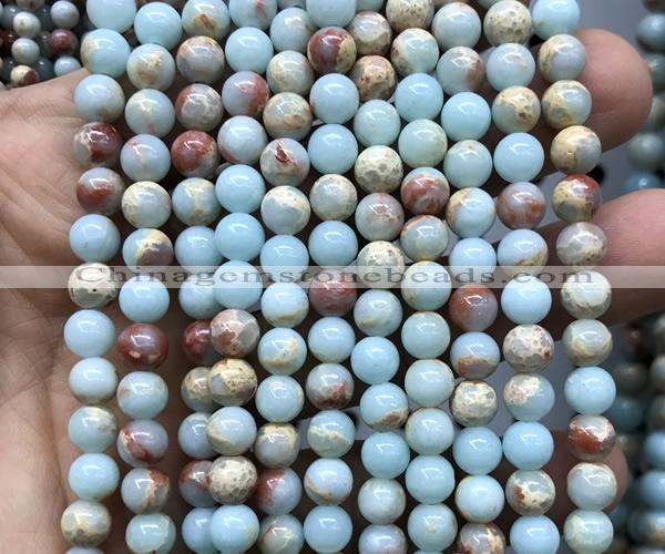 CAB1011 15 inches 6mm round blue agalmatolite beads wholesale