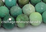 CAB11 15.5 inches 16mm faceted round green grass agate gemstone beads