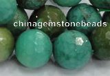 CAB12 15.5 inches 18mm faceted round green grass agate gemstone beads