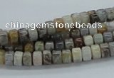 CAB138 15.5 inches 4*6mm roundel bamboo leaf agate beads