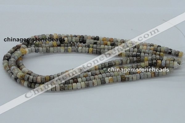 CAB138 15.5 inches 4*6mm roundel bamboo leaf agate beads