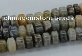 CAB139 15.5 inches 5*8mm roundel bamboo leaf agate beads