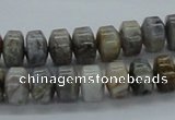 CAB140 15.5 inches 7*10mm roundel bamboo leaf agate beads