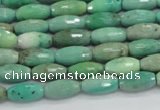 CAB18 15.5 inches 6*12mm faceted rice green grass agate beads