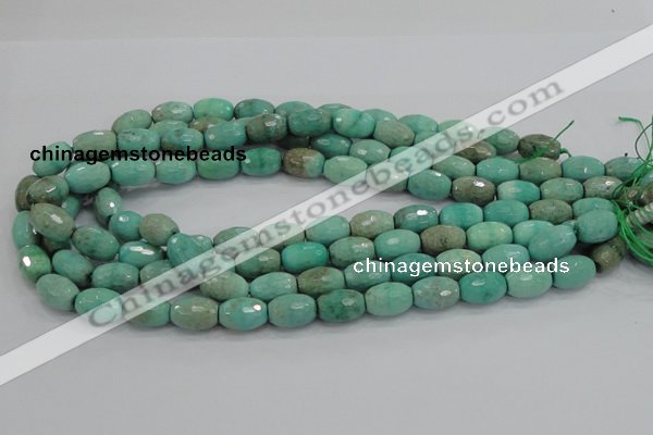 CAB20 15.5 inches 10*15mm faceted rice green grass agate beads